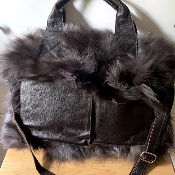 HUGE real fox fur satchel NWT - Picture 4 of 16